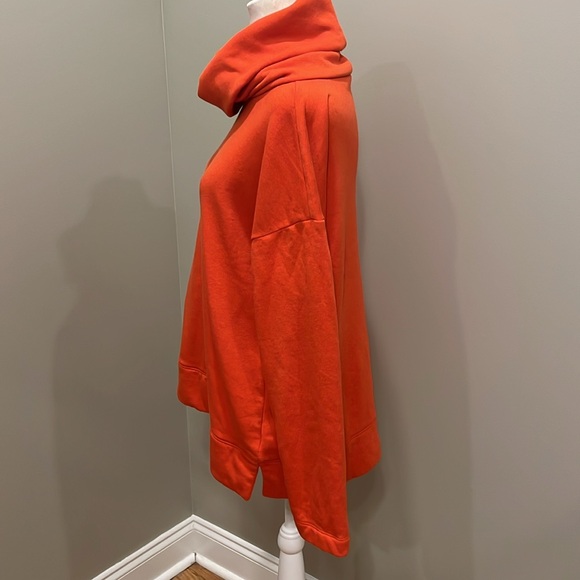 Talbots Cowl Neck Pullover Orange Sweatshirt - Picture 2 of 5
